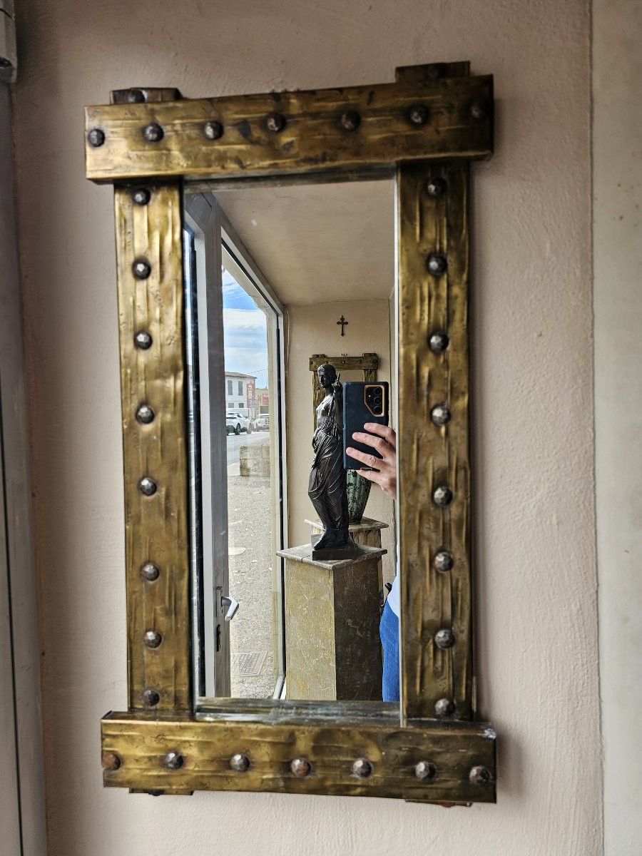 Pair Of Brutalist Mirrors 60's / 70's-photo-3