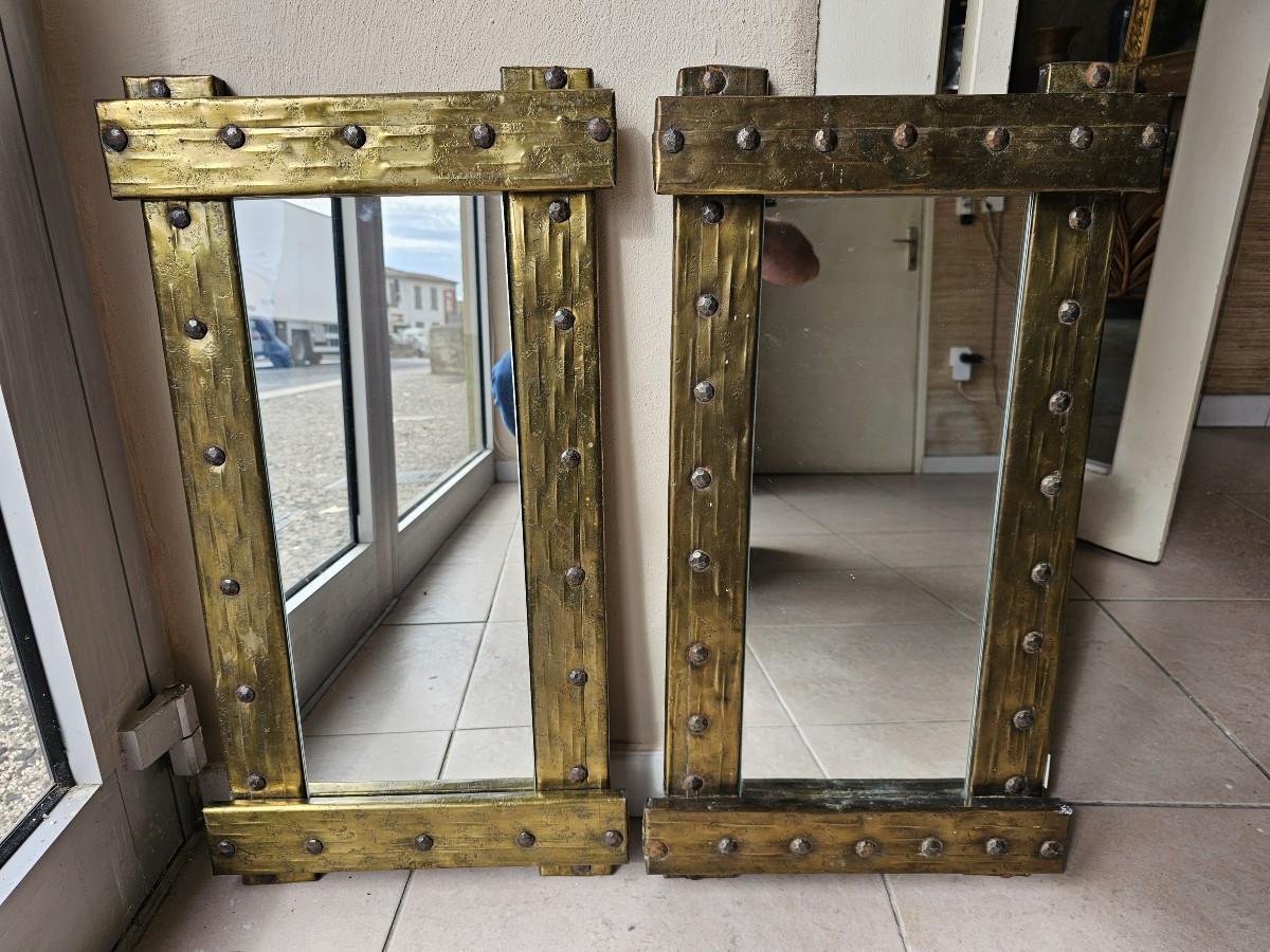 Pair Of Brutalist Mirrors 60's / 70's