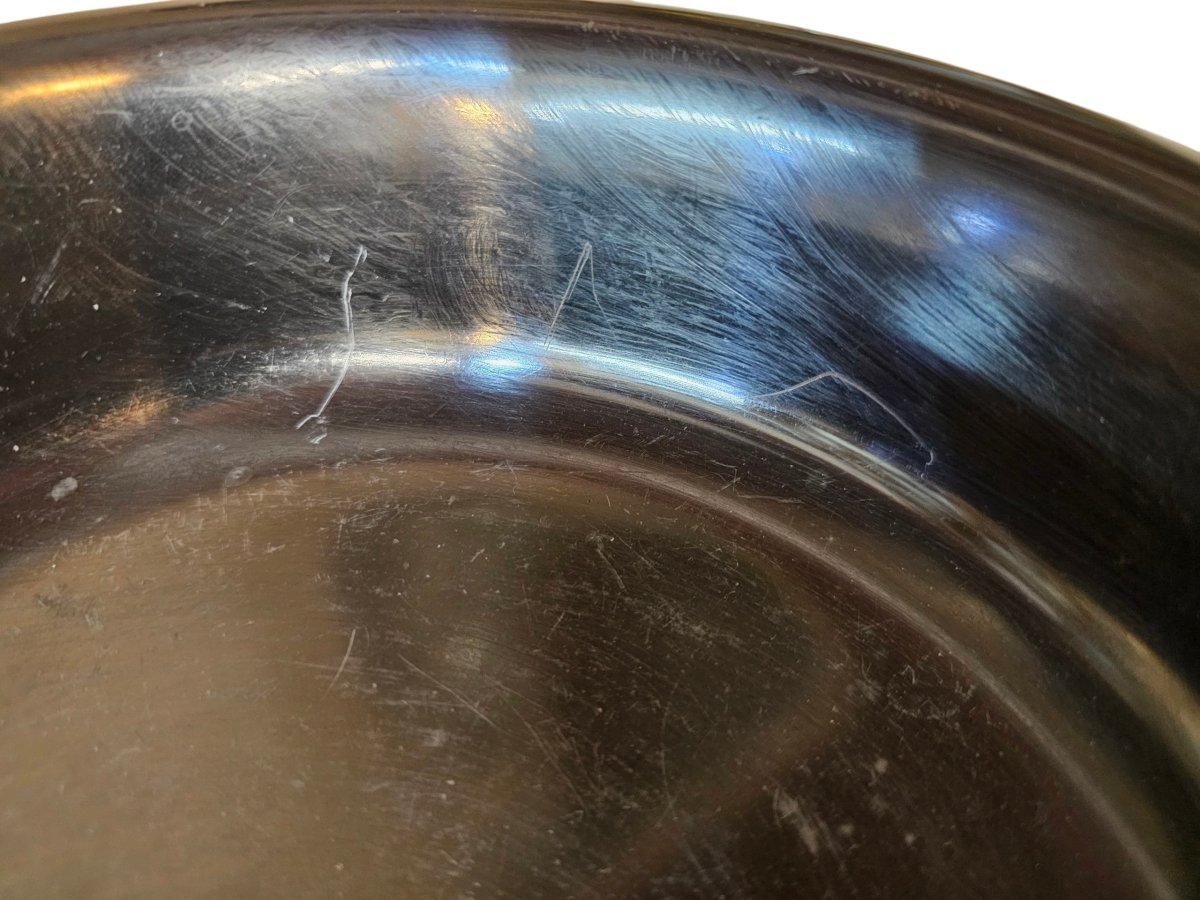 Belgian Black Marble Bowl, Gilded And Silvered Bronze Ornamentation, Barbedienne Label-photo-4