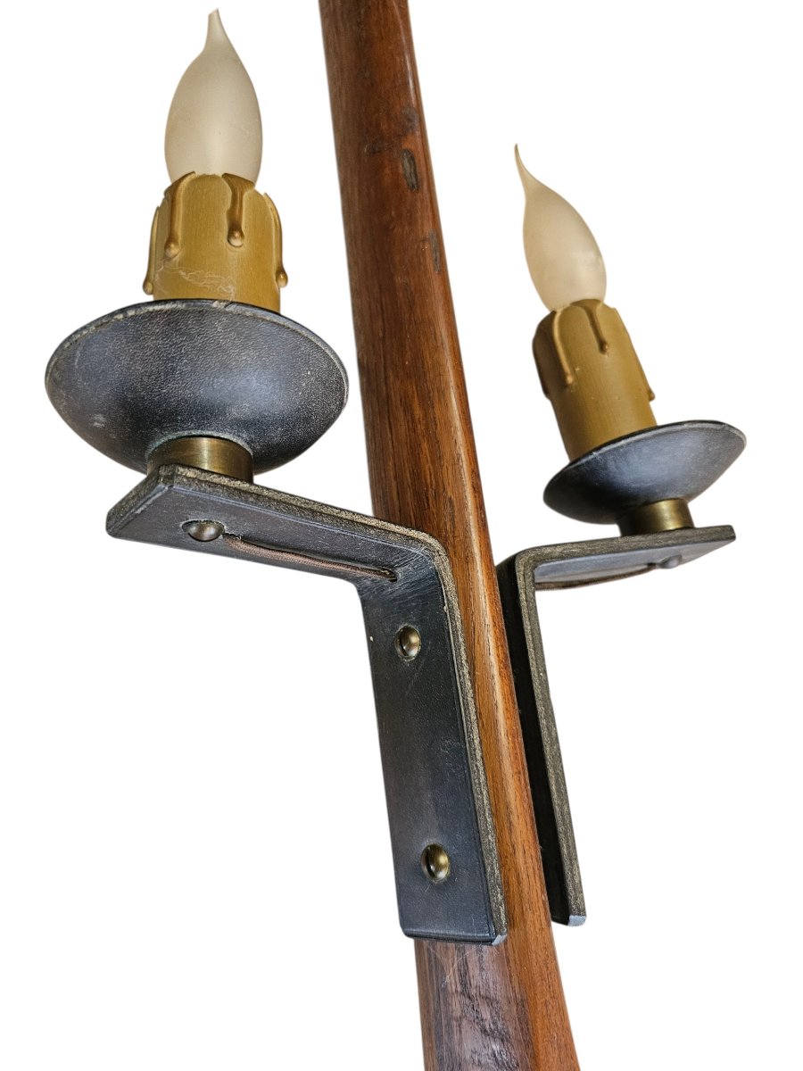 Wall Lamp With Two Light Arms Jacques Adnet ( 1900-1984 )-photo-2