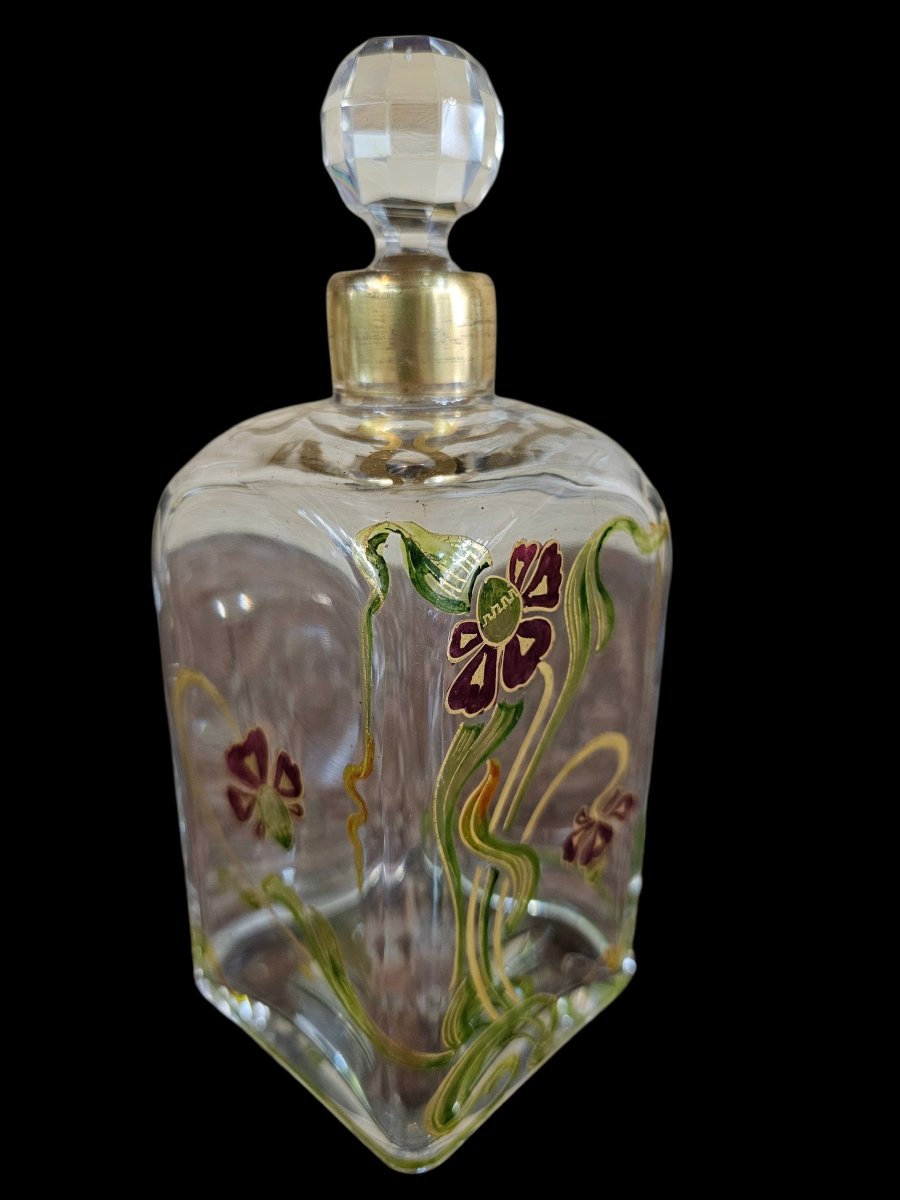 Service à Liqueurs BACCARAT en cristal émaillée d'époque art nouveau -photo-1