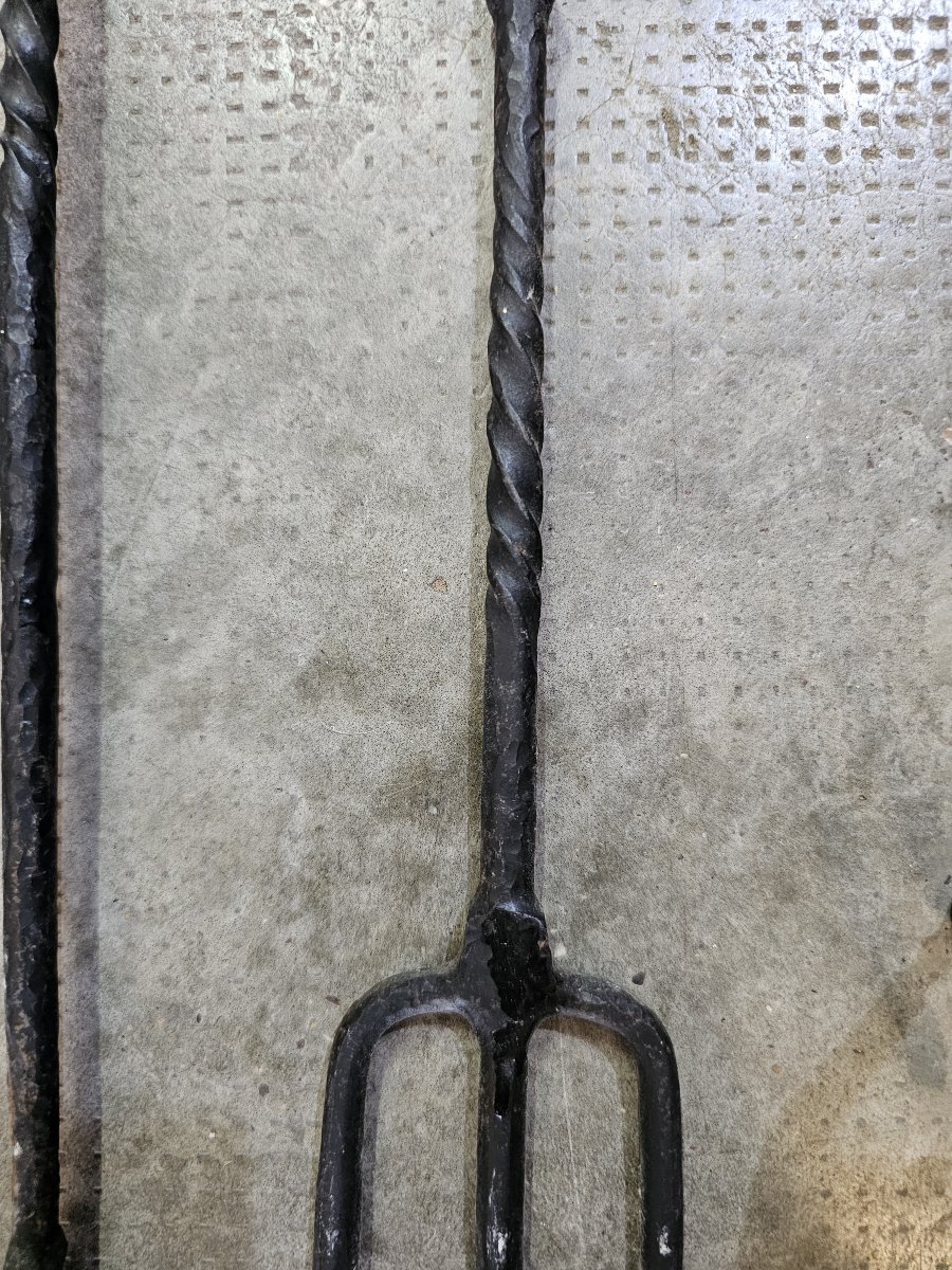 Nécessaire de cheminée en fer forgé,  fabrication artisanale -photo-6