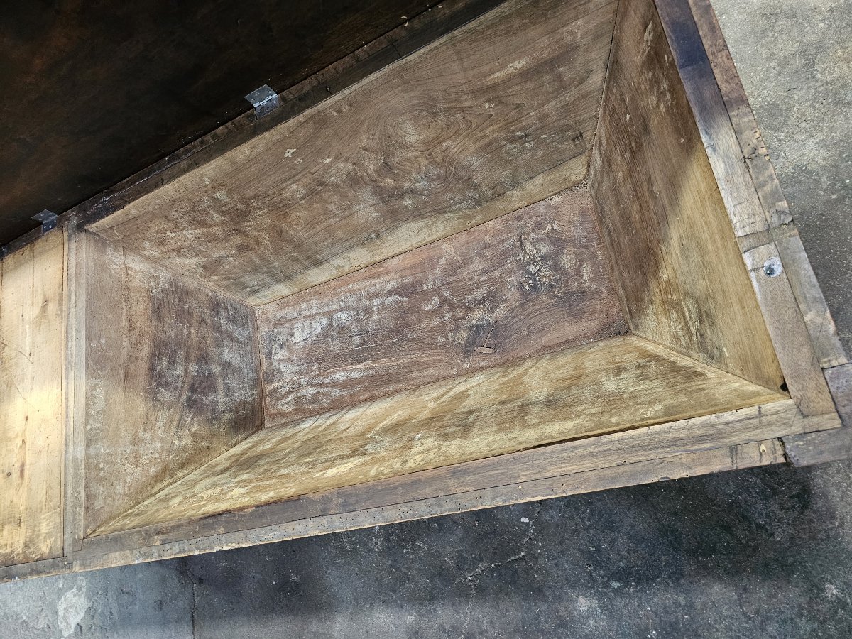 Table de ferme XIXème en noyer incluant une maie / pétrin -photo-2