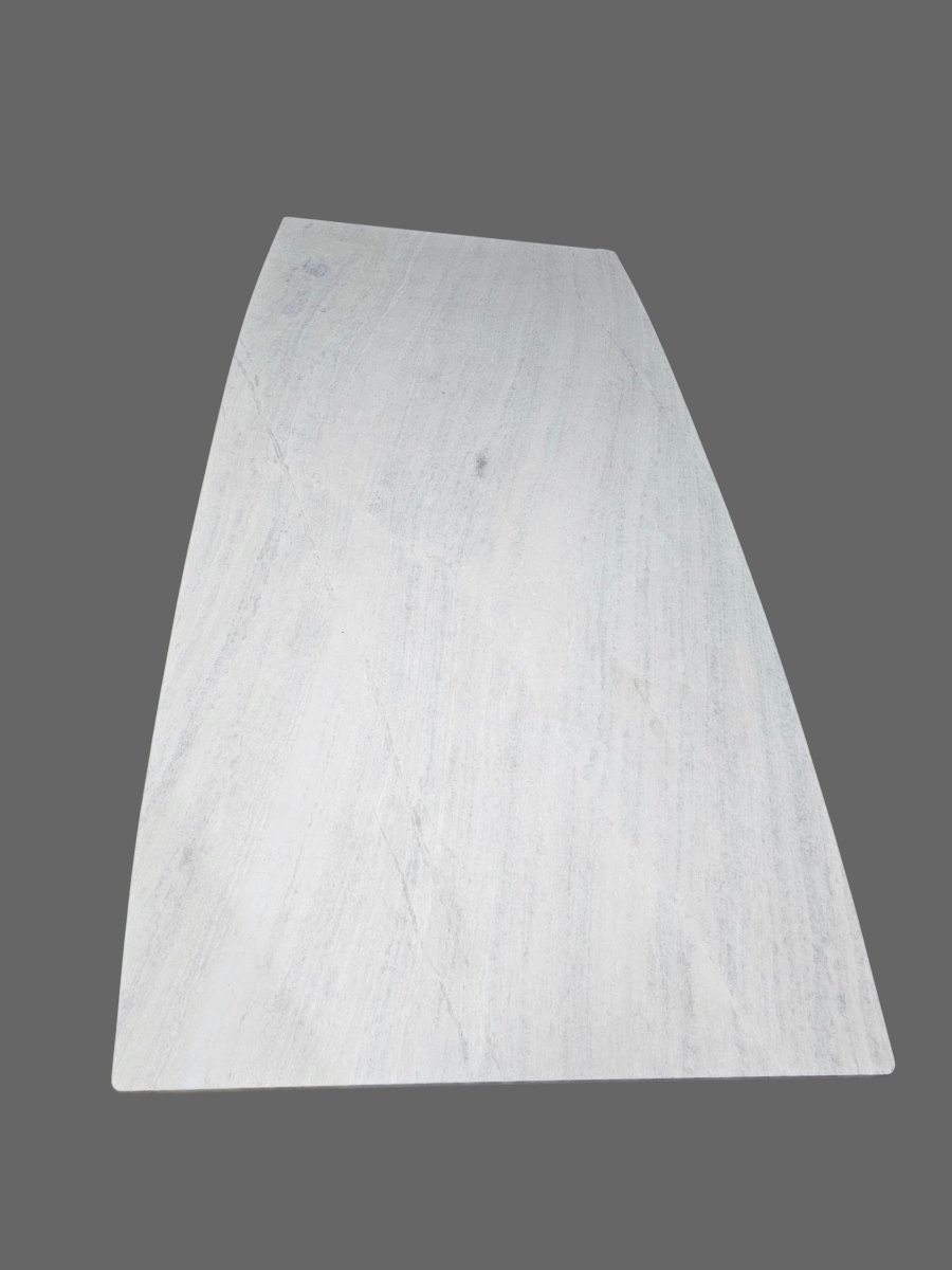 Table With A Large Marble Top On A Metal Base, Mid-20th-century Design-photo-2