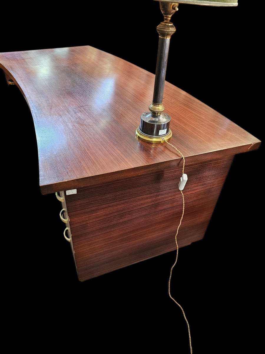 Art Deco-style Mahogany Veneer Desk, -photo-4