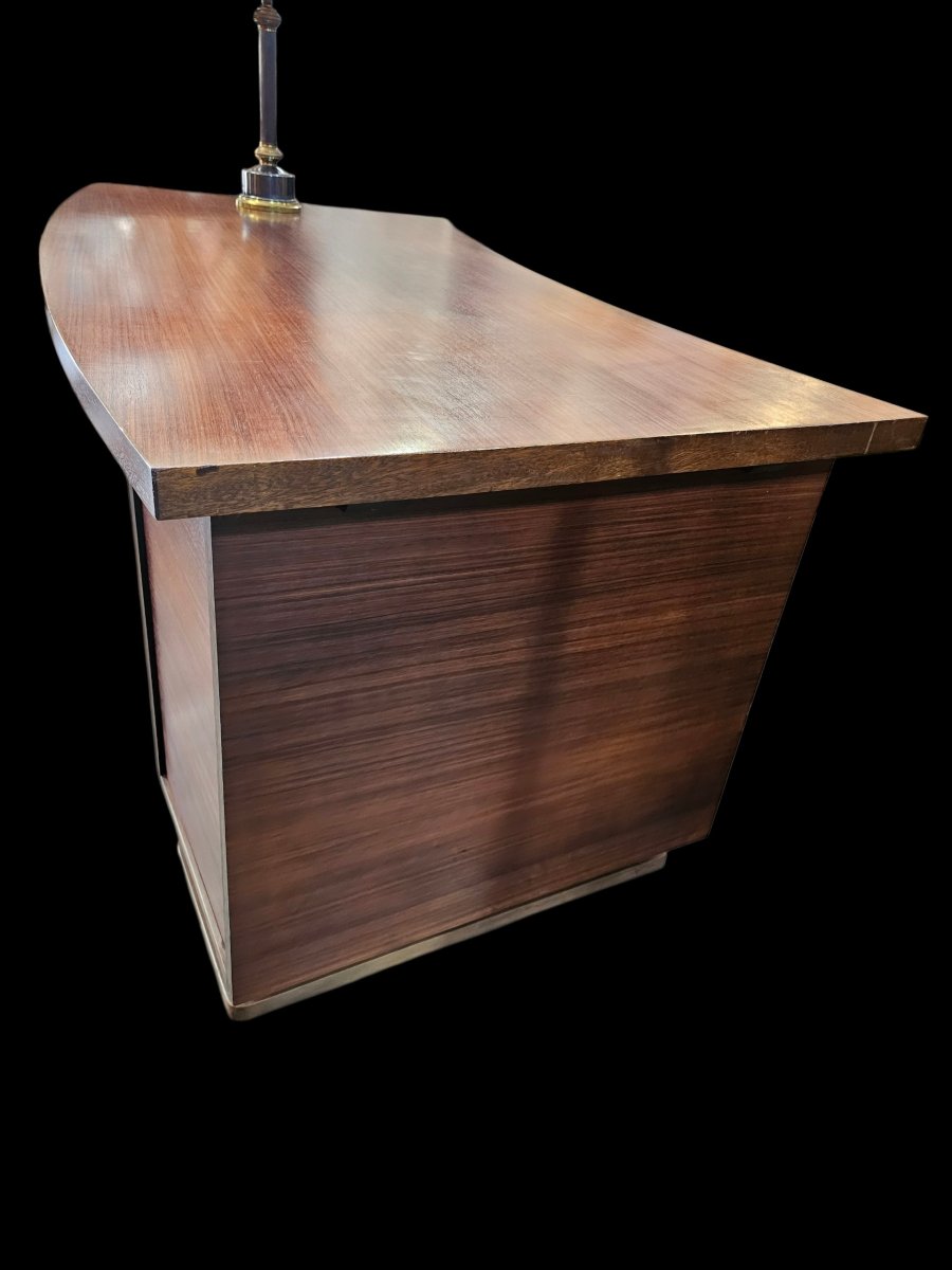 Art Deco-style Mahogany Veneer Desk, -photo-1