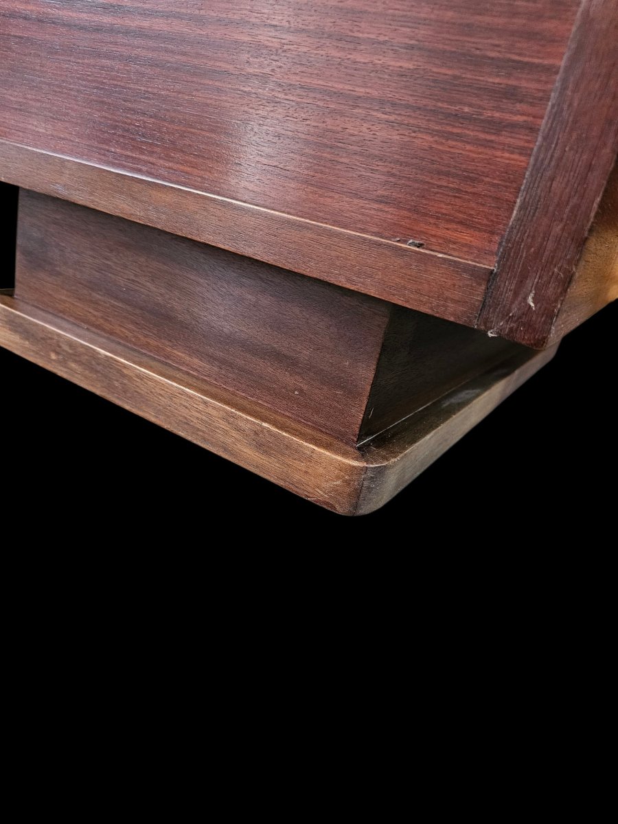 Art Deco-style Mahogany Veneer Desk, -photo-2