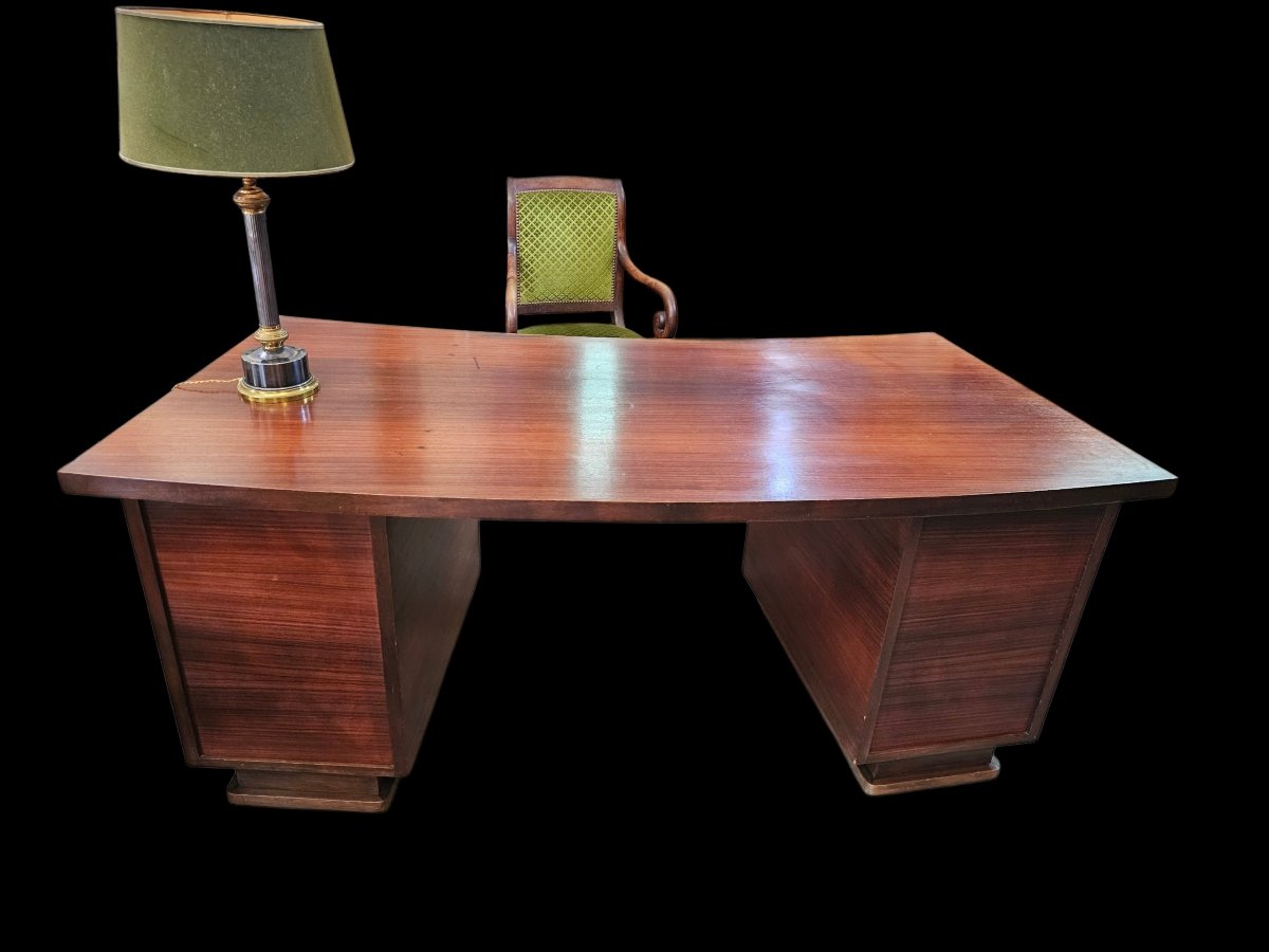 Art Deco-style Mahogany Veneer Desk, 