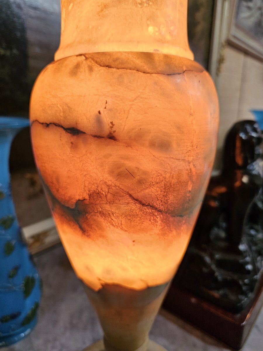 Importante lampe en albâtre -photo-4