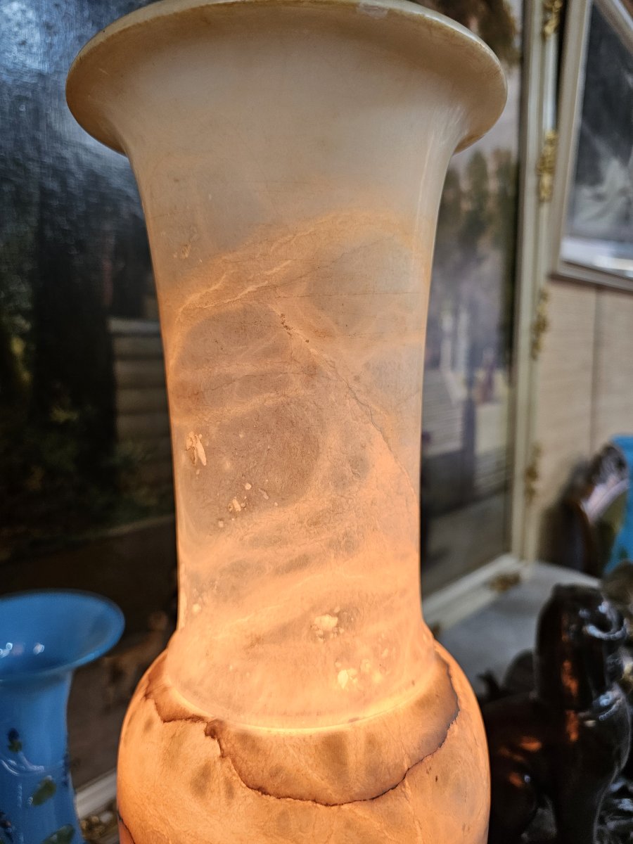 Importante lampe en albâtre -photo-1