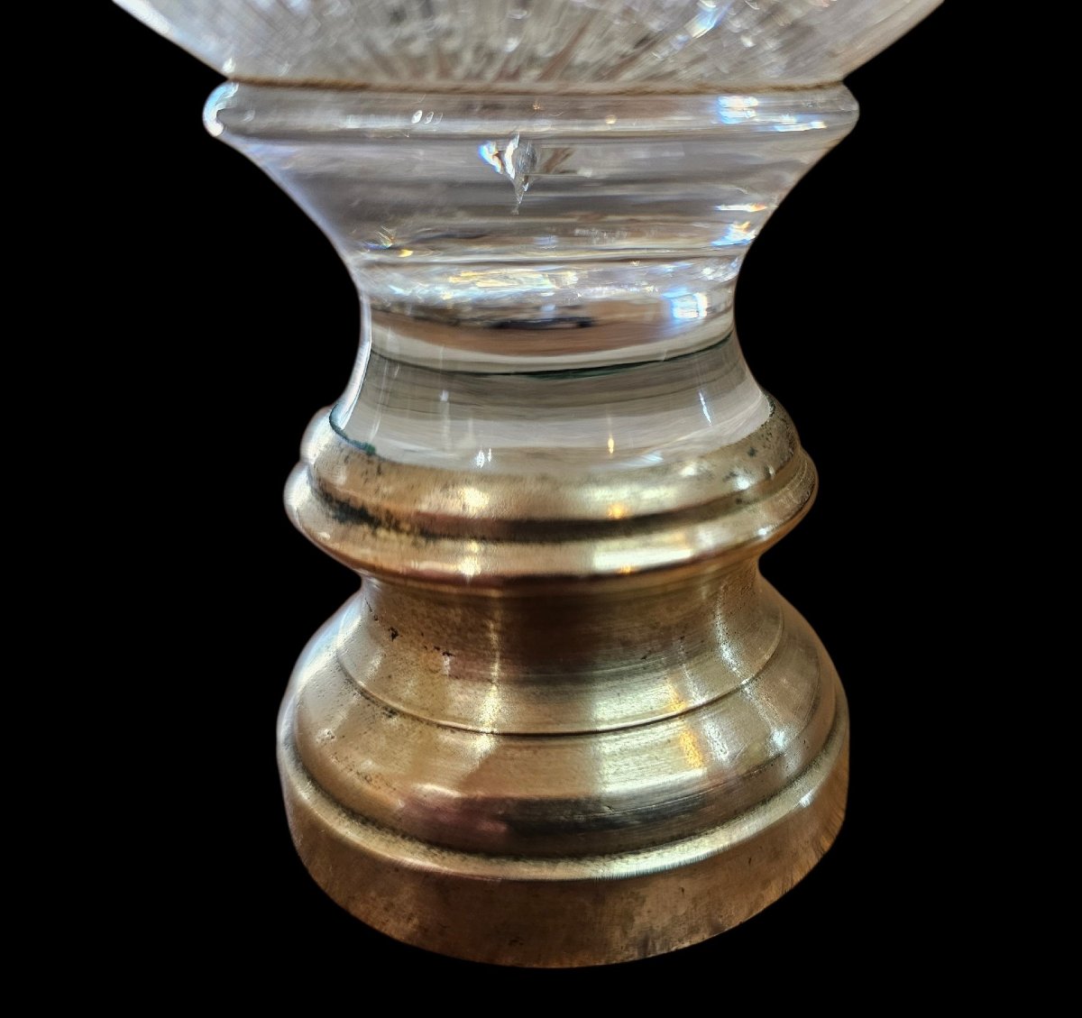 Boule d'escalier en cristal,  modèle nid d'abeille,  Baccarat-photo-2