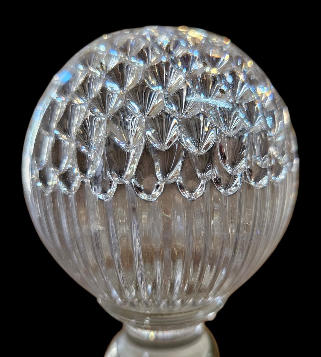 Boule d'escalier en cristal,  modèle nid d'abeille,  Baccarat-photo-5