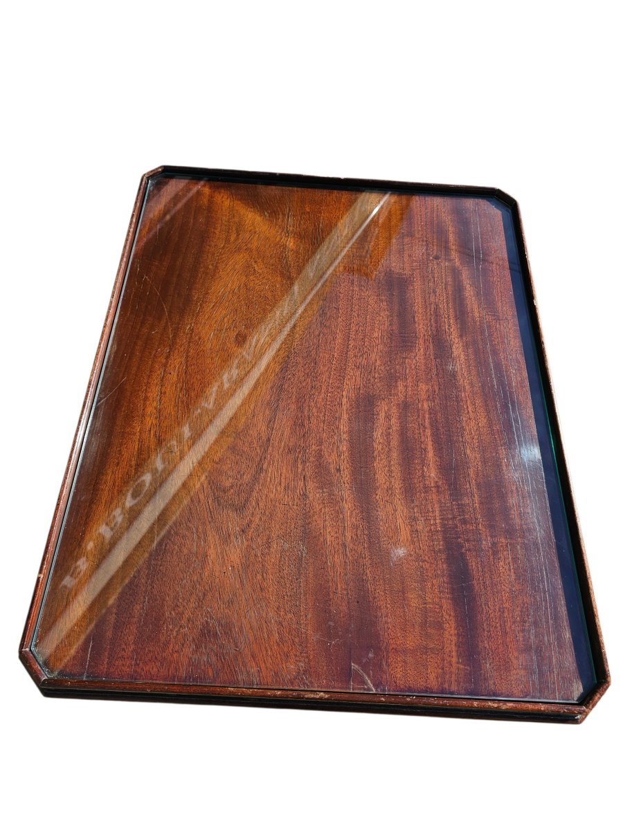 Pair Of English Mahogany Tea Tables From The Second Half Of The 20th Century-photo-1