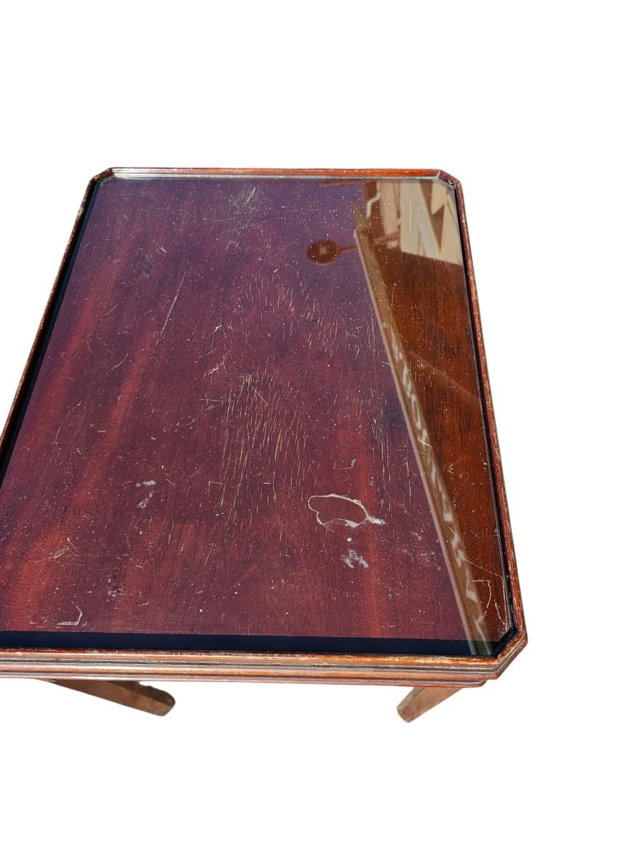Pair Of English Mahogany Tea Tables From The Second Half Of The 20th Century-photo-3