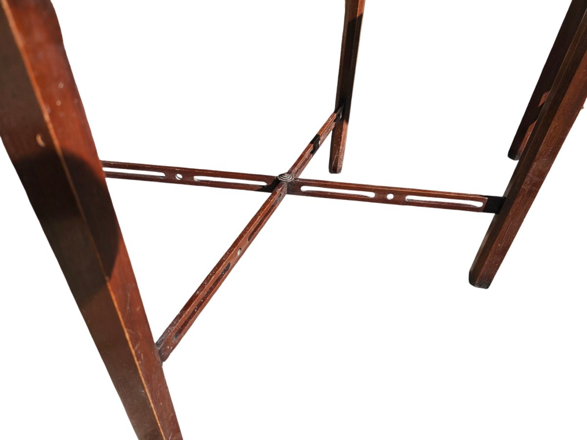 Pair Of English Mahogany Tea Tables From The Second Half Of The 20th Century-photo-4