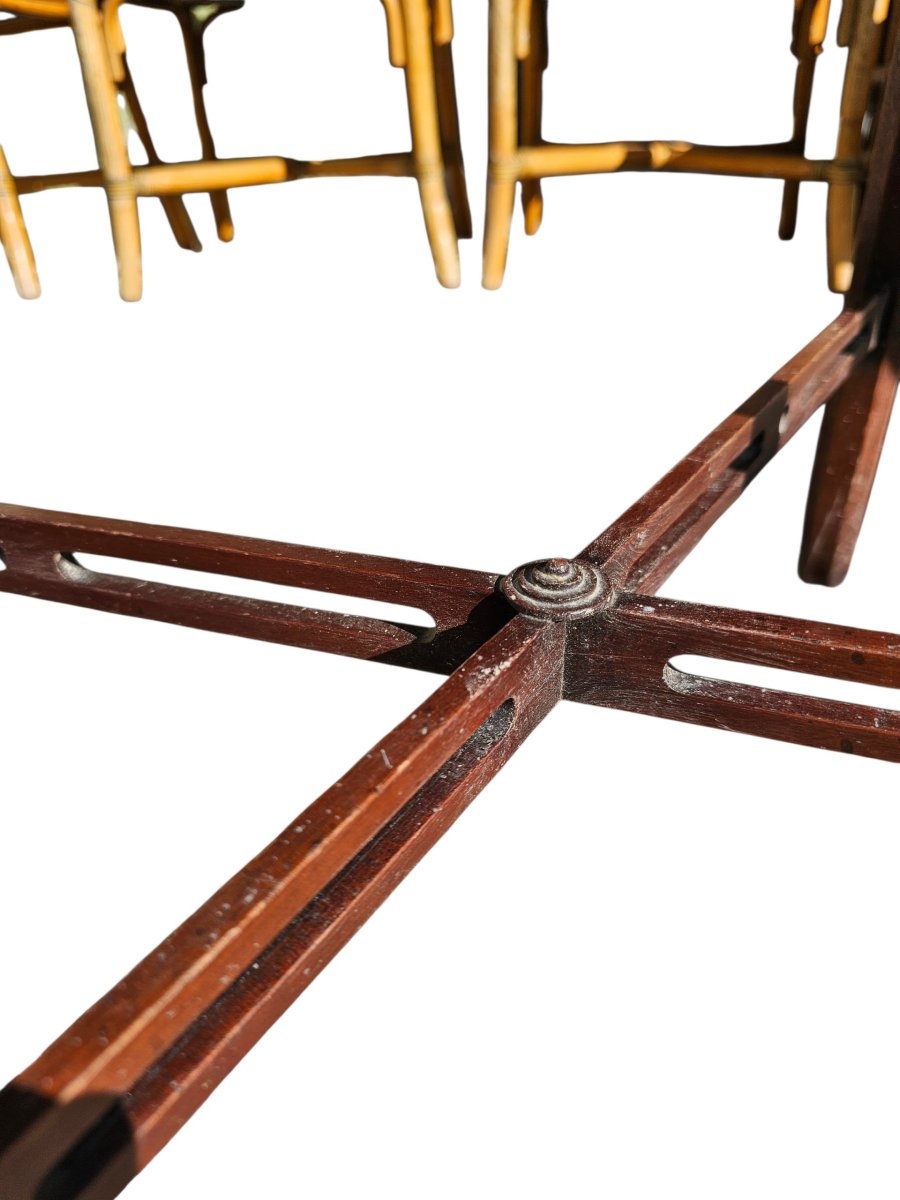 Pair Of English Mahogany Tea Tables From The Second Half Of The 20th Century-photo-5