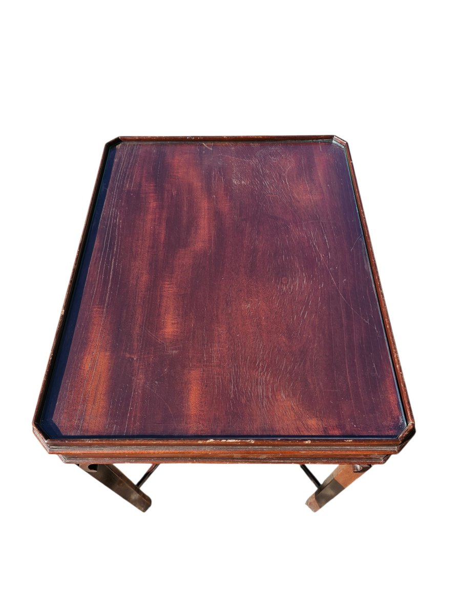 Pair Of English Mahogany Tea Tables From The Second Half Of The 20th Century-photo-6