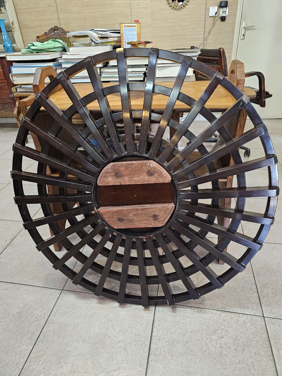 Radiant Mirror Made Of Lacquered Wood, 1980s-photo-3
