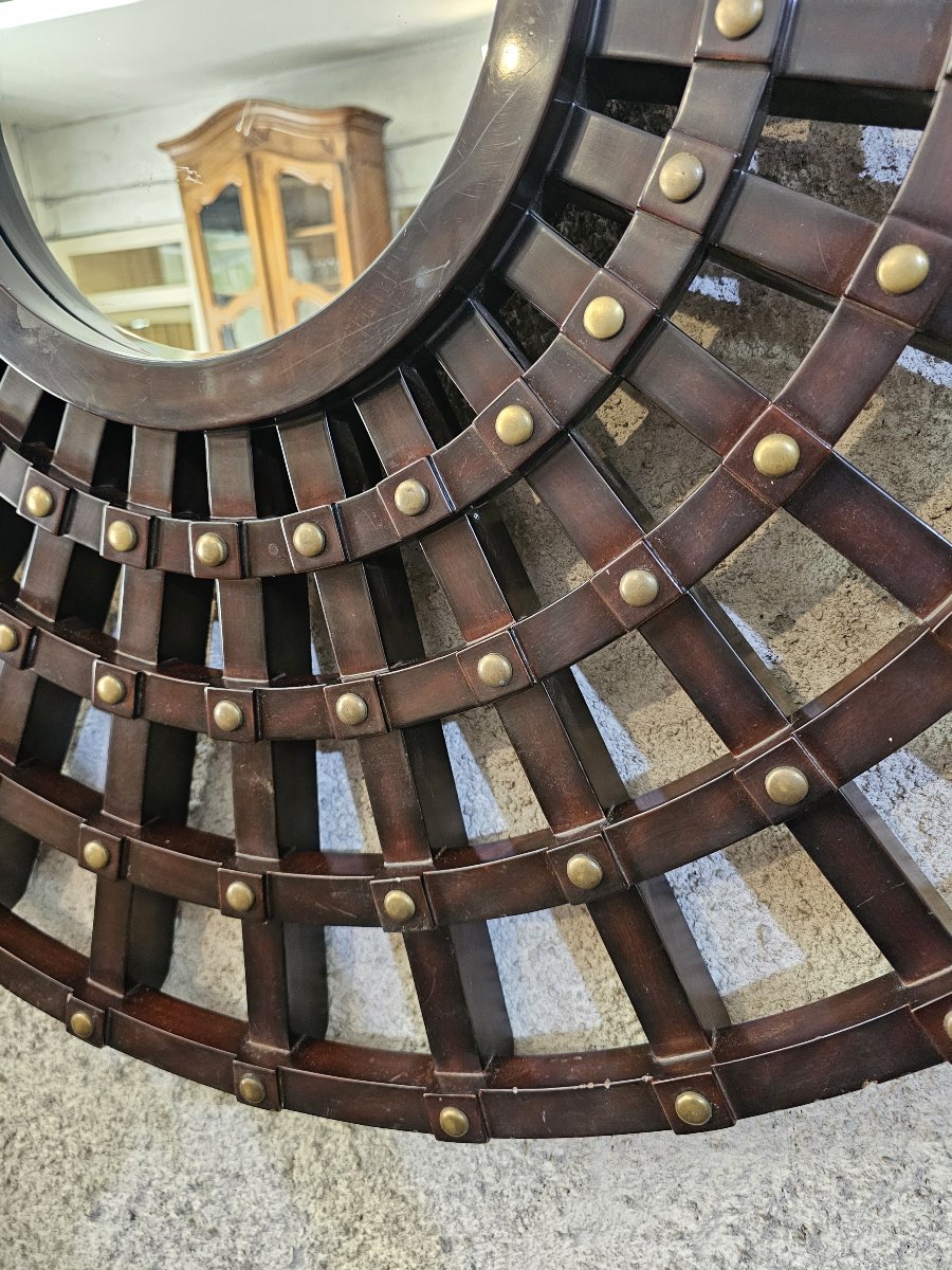 Radiant Mirror Made Of Lacquered Wood, 1980s-photo-5