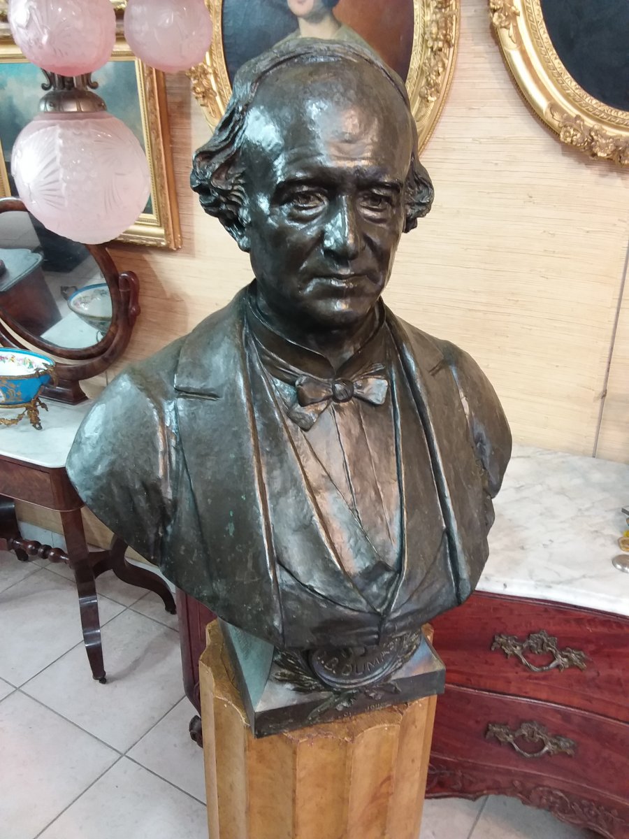Bronze Bust Of Jean-baptiste Dumas By Eugène Guillaume Dated 1883-photo-2