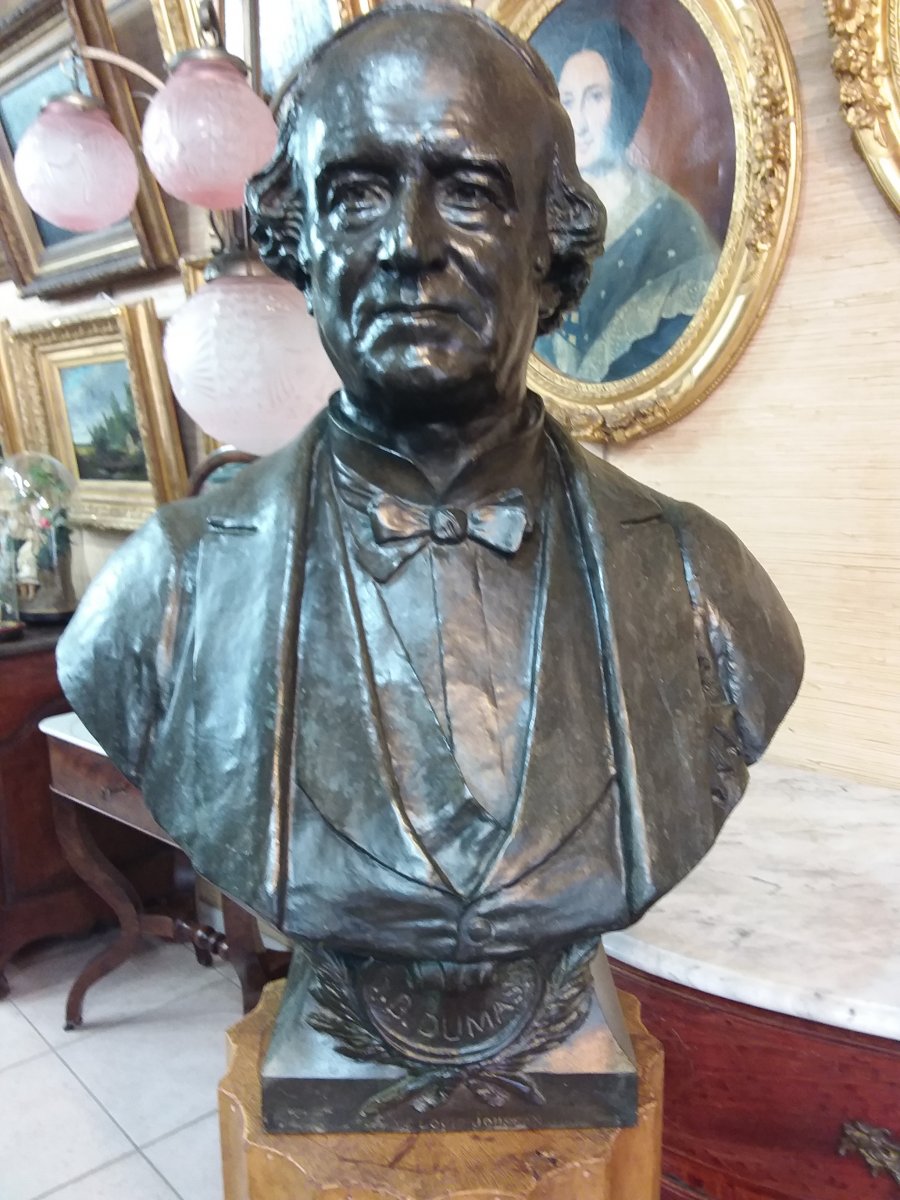 Bronze Bust Of Jean-baptiste Dumas By Eugène Guillaume Dated 1883-photo-3