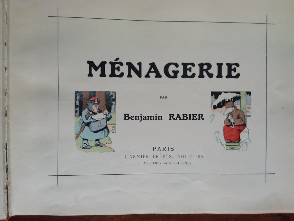 Benjamin RABIER "Ménagerie" Garnier Freres éditeurs , bel exemplaire -photo-2