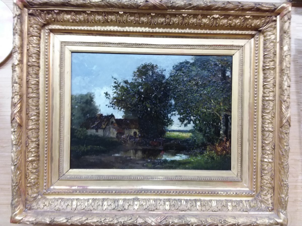 Pair Of Paintings Signed VallÉe Étienne Maxime In Their Original Frames-photo-3