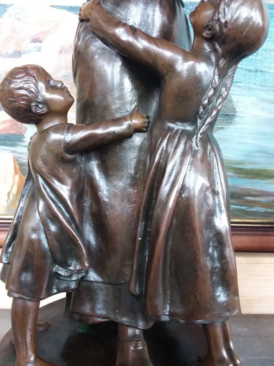 Sujet en bronze "le pain" d'après Louis Etienne Albert-Lefeuvre -photo-1