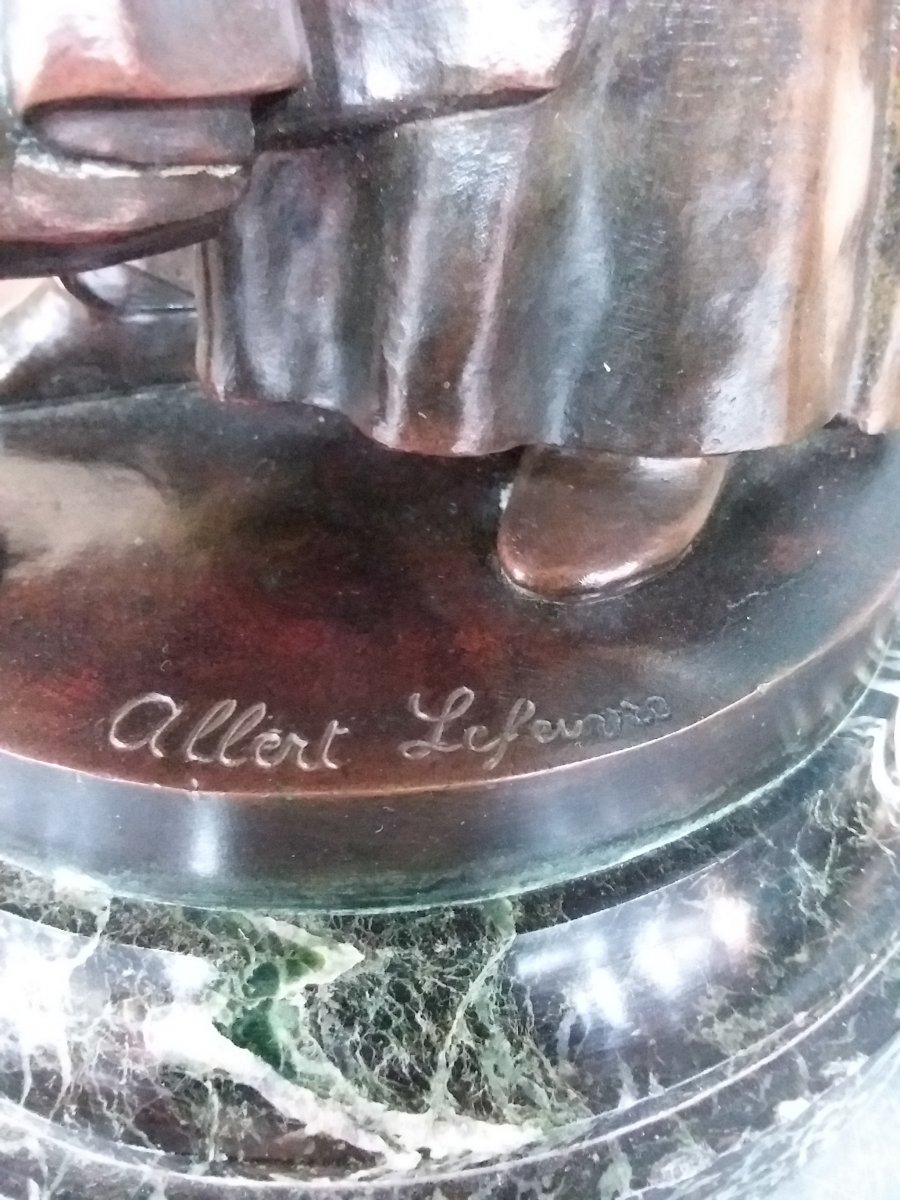 Sujet en bronze "le pain" d'après Louis Etienne Albert-Lefeuvre -photo-2