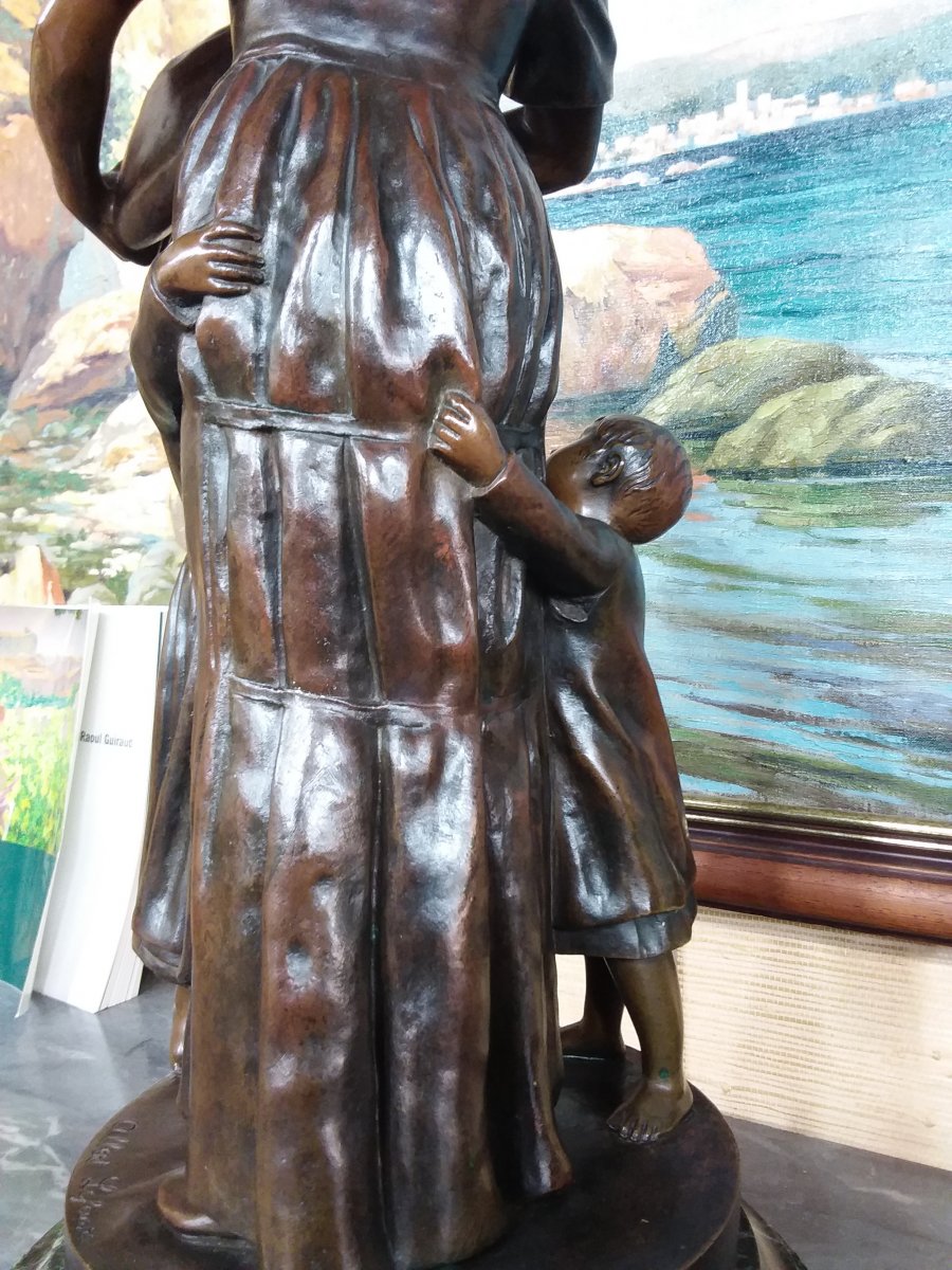 Sujet en bronze "le pain" d'après Louis Etienne Albert-Lefeuvre -photo-3