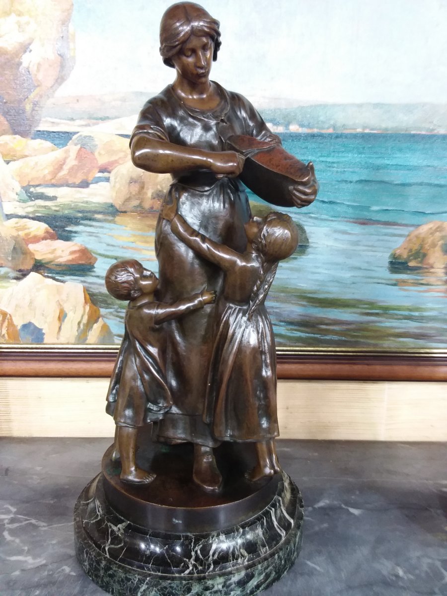 Sujet en bronze "le pain" d'après Louis Etienne Albert-Lefeuvre 