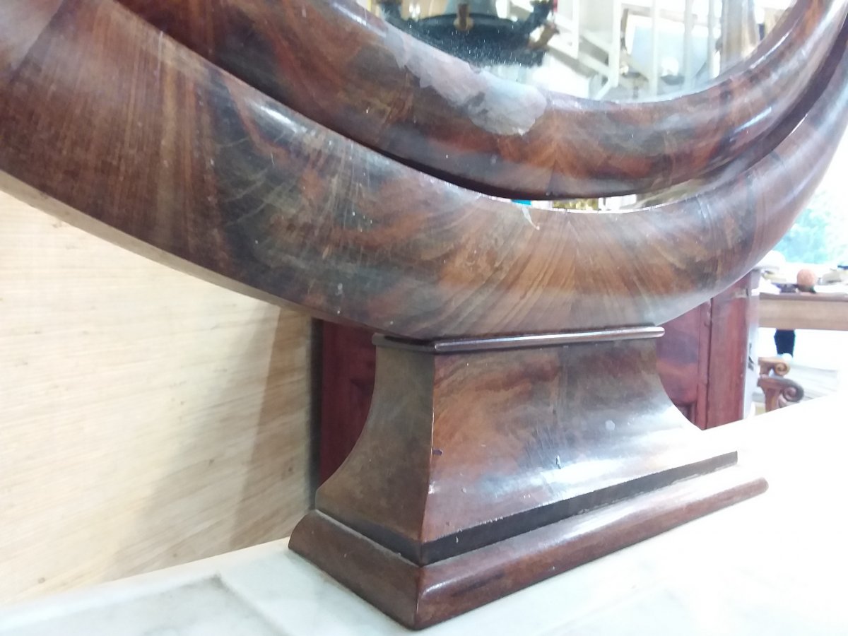 Table De Toilette En Acajou Et Placage d'Acajou d'époque Restauration 1820-1830-photo-3