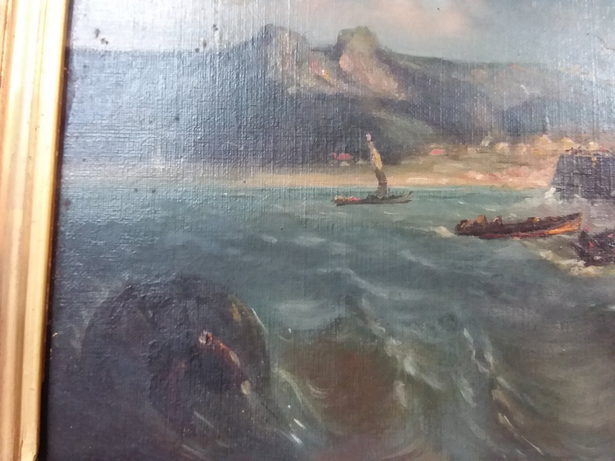 Table Representing A Marine, Entry To The Port Of Various Boats-photo-1