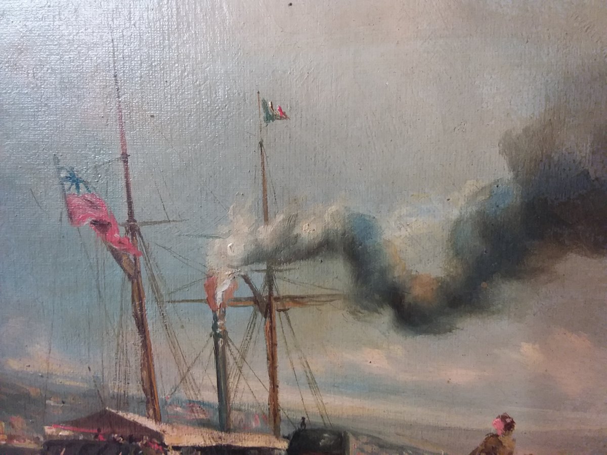 Table Representing A Marine, Entry To The Port Of Various Boats-photo-4