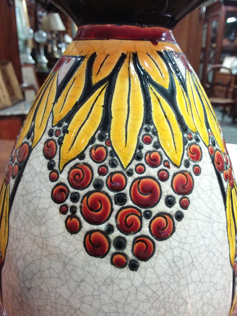 Vase Art Deco Boch Kéramis La Louvière Signed Charles Catteau-photo-1