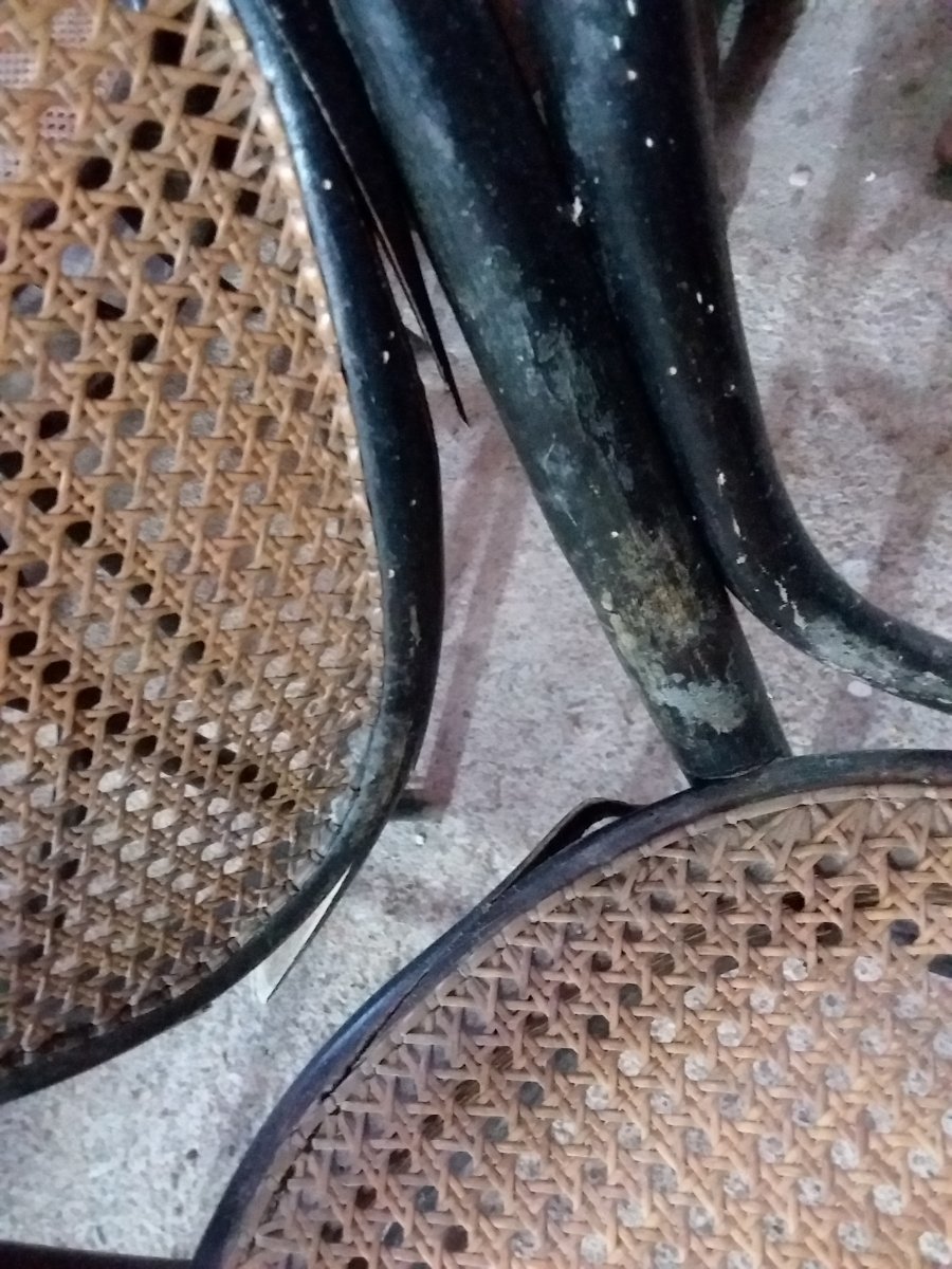 Series Of 8 Canned Chairs By Jacob And Josef Kohn In Blackened Bentwood-photo-8