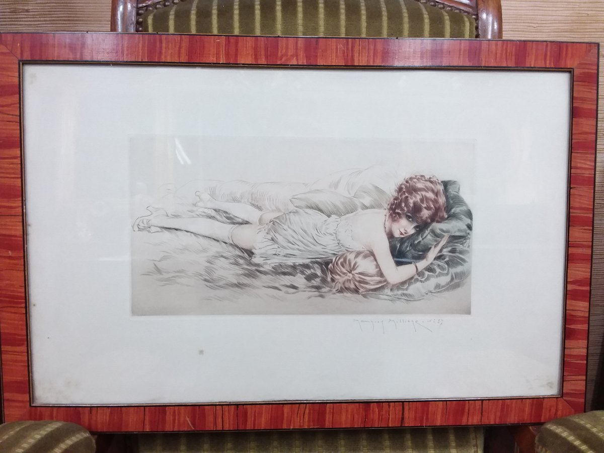 Color Engraving Number 37 Signed Maurice MilliÈre