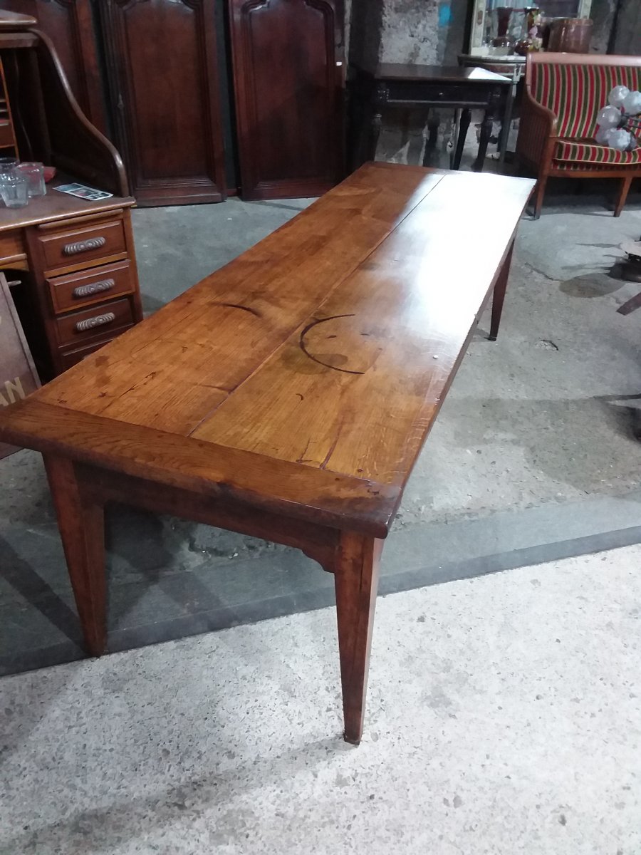 19th Century Solid Chestnut Farm Table-photo-2