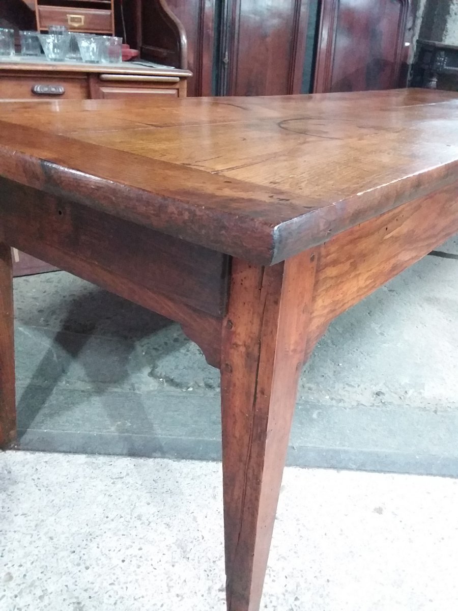 19th Century Solid Chestnut Farm Table-photo-3