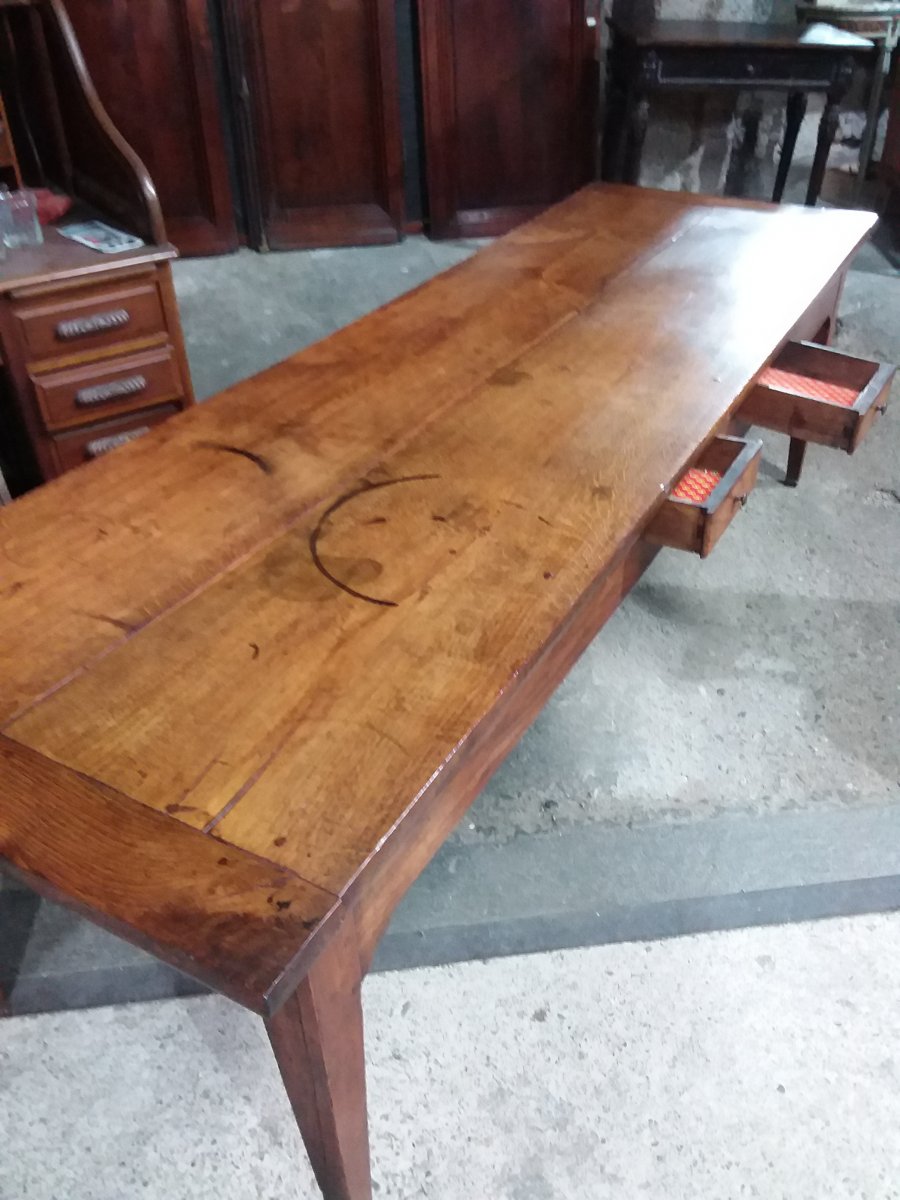 19th Century Solid Chestnut Farm Table-photo-4