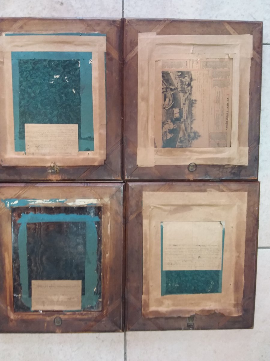 Suite Of 4 Drawings, Family Portraits, Framed Signed And Dated 1836-photo-4