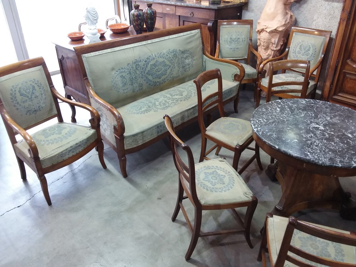 Salon Restauration à Crosses , Canapé,  6 Fauteuils Et 6 Chaises -photo-3