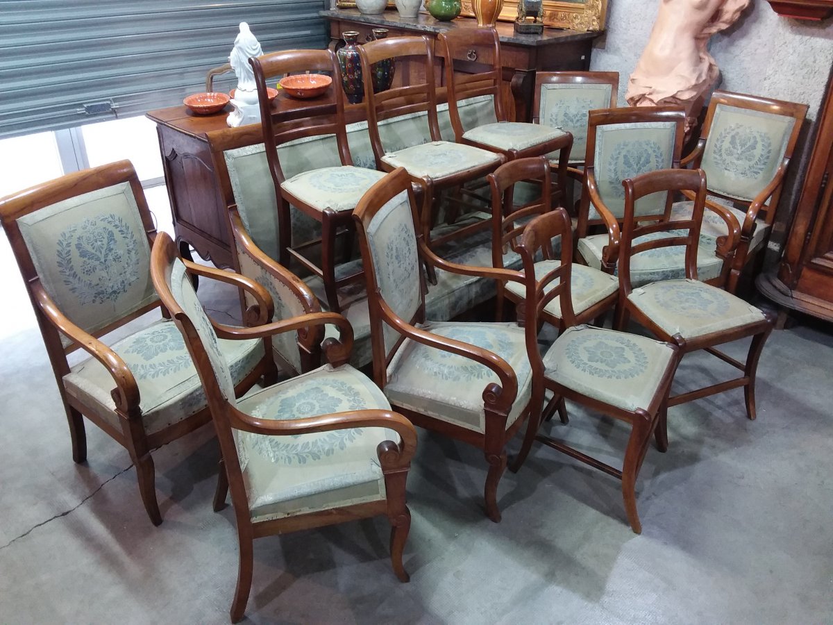 Salon Restauration à Crosses , Canapé,  6 Fauteuils Et 6 Chaises 