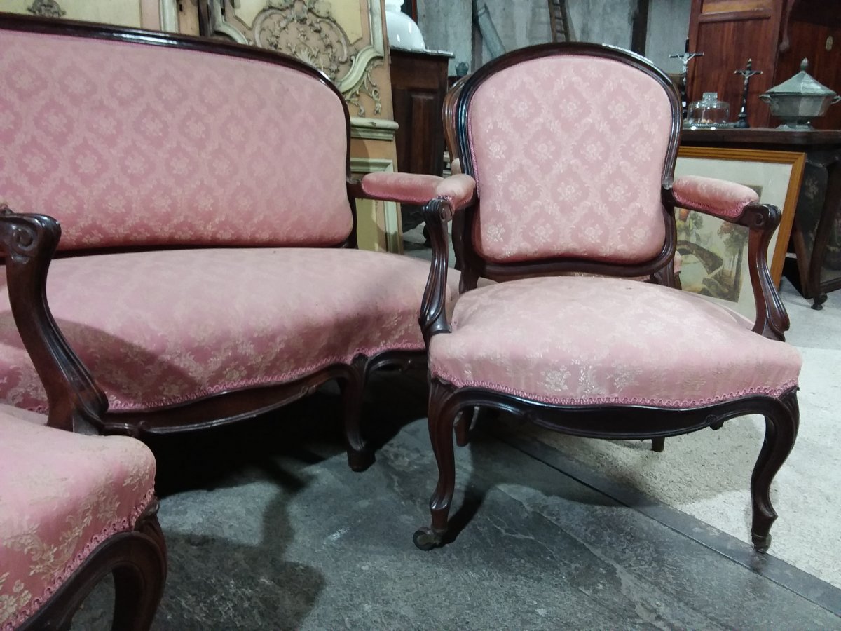 Salon 5 Pièces Napoléon III En Palissandre-photo-3