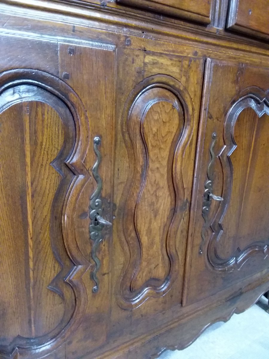 Buffet Vaisselier Style Louis XV En Chêne Massif époque XIXème -photo-5