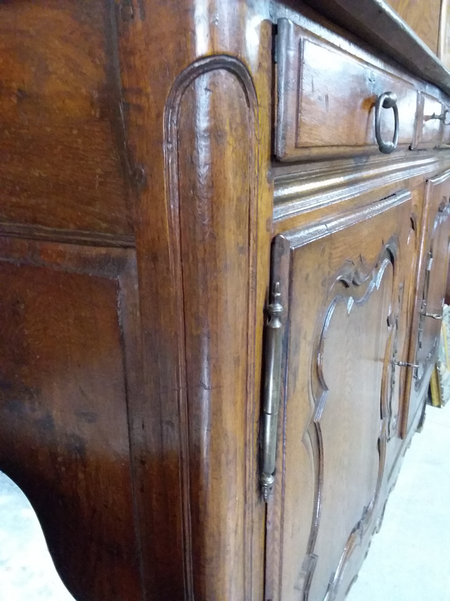 Buffet Vaisselier Style Louis XV En Chêne Massif époque XIXème -photo-8