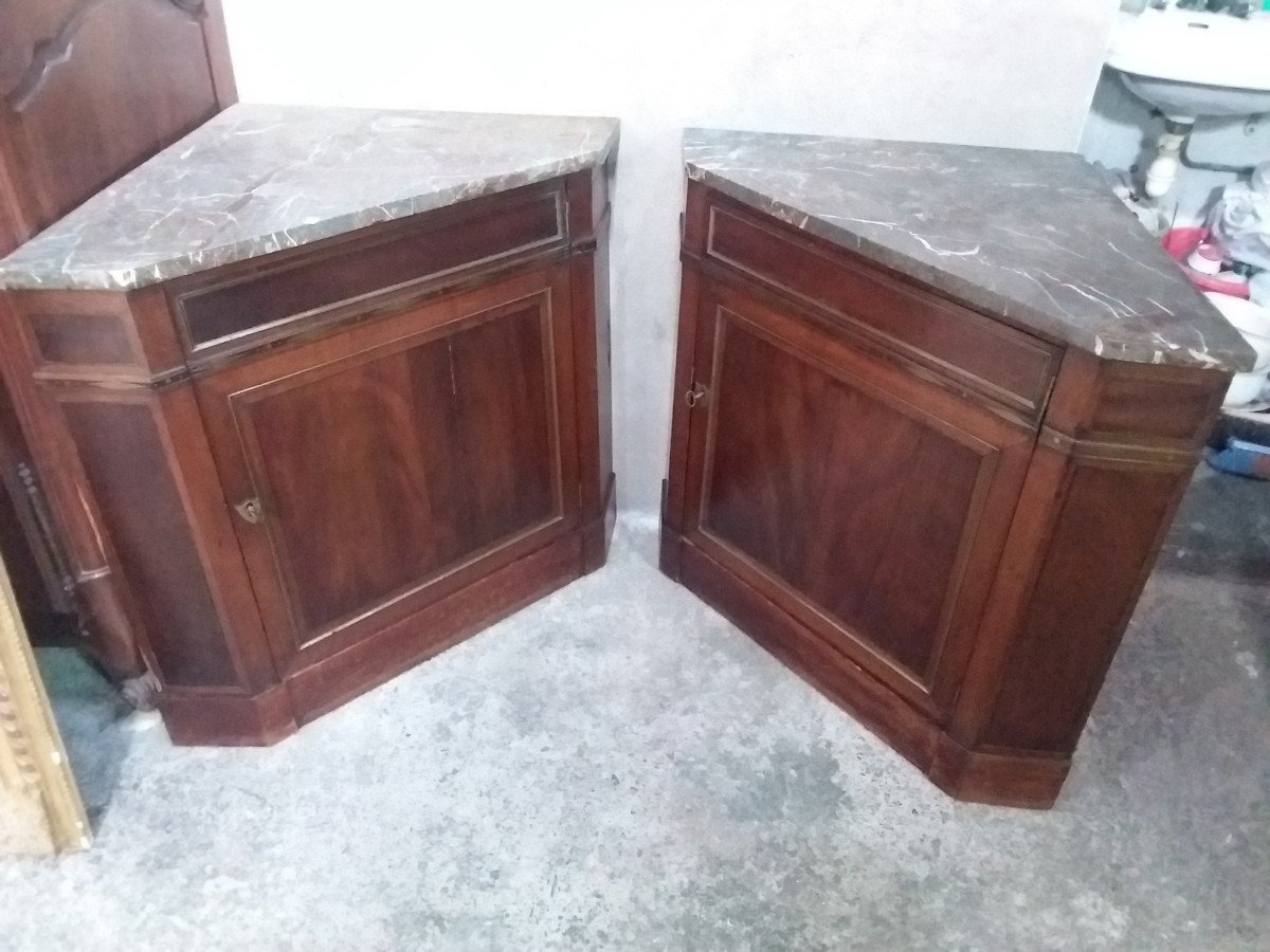 Pair Of Corner Mahogany Nineteenth