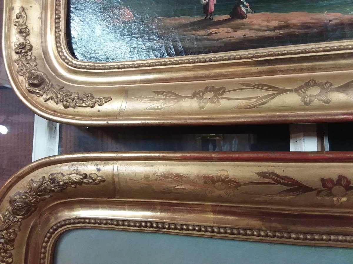 Paire De Paysages,  Huiles Sur Toile Encadrées . École Française Du XIXème -photo-2