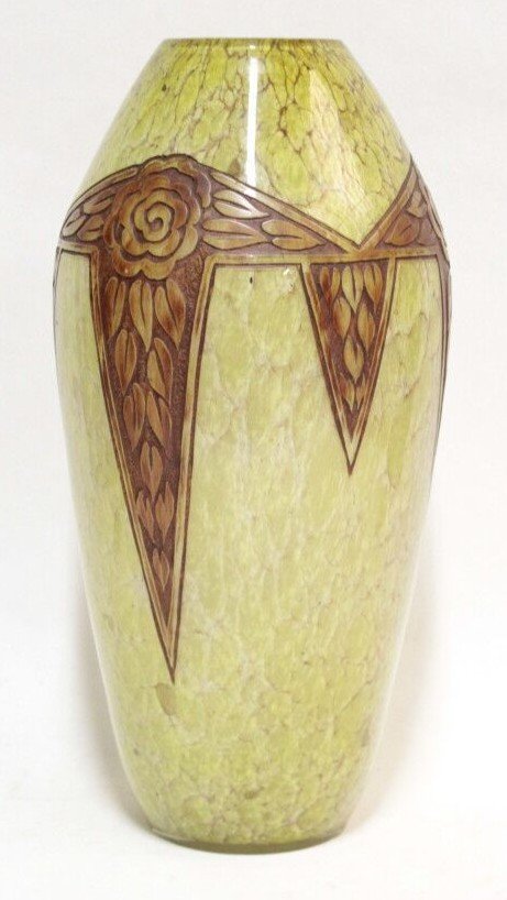 Vase Legras En Verre Marmoréen Art Déco