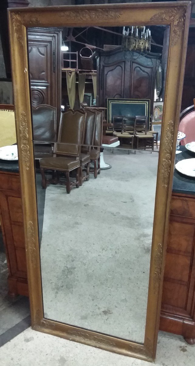Restoration Mirror In Golden Stuccoed Wood
